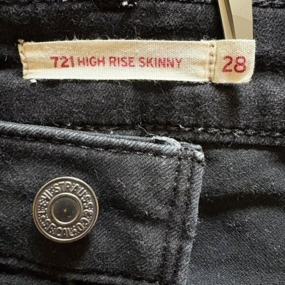 Levi’s 721 High Rise Skinny Jeans Soft Black 28 - Picture 12 of 15